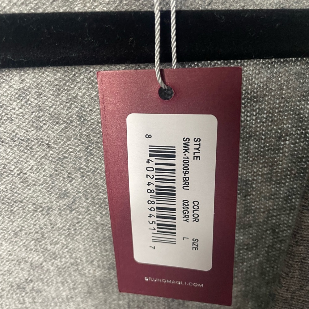 New Bruno Magli Gray Cashmere Sweater Size L - Picture 5 of 5